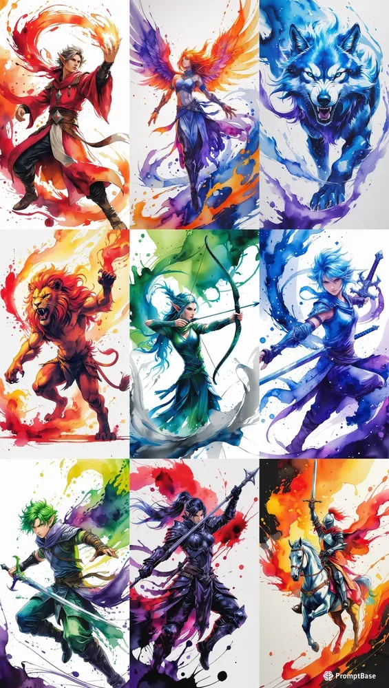 Watercolor Splash Fantasy Vibrant Art