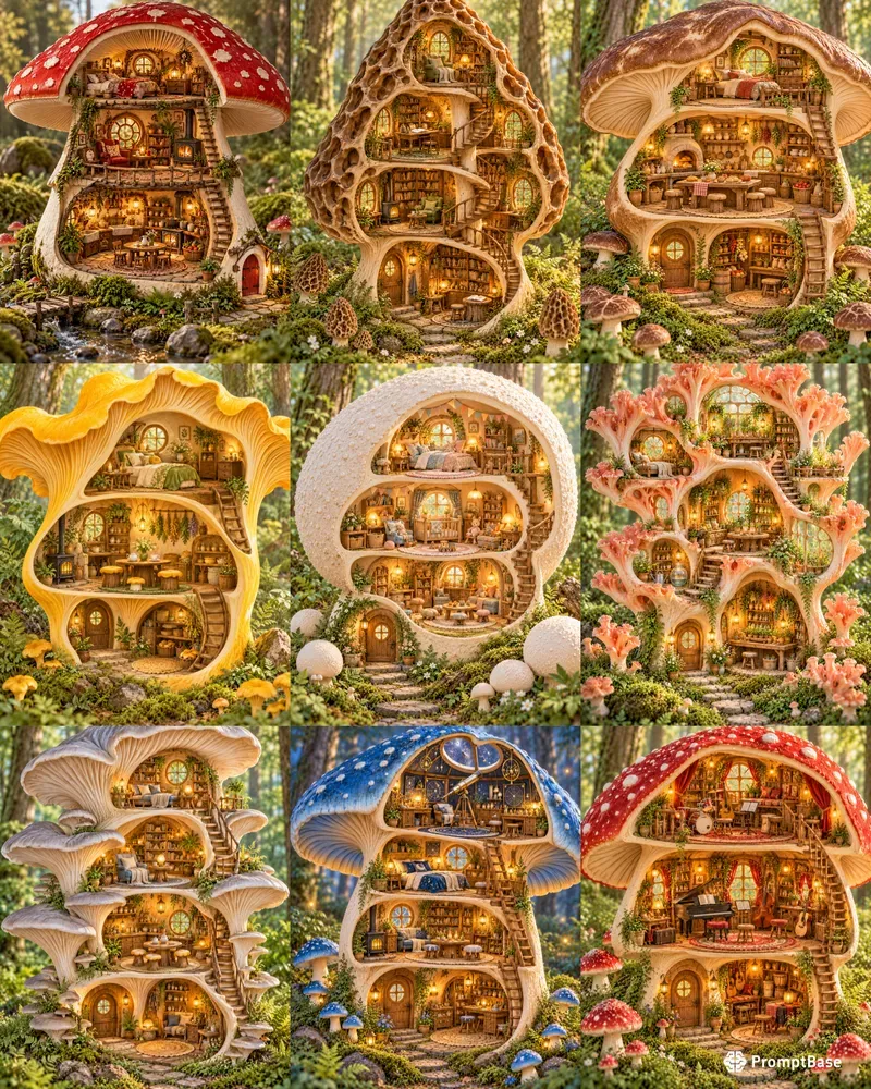 Mushroom House Cross Sections