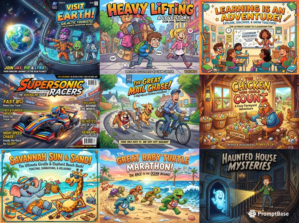 Cartoon Comic Book Cover Generator