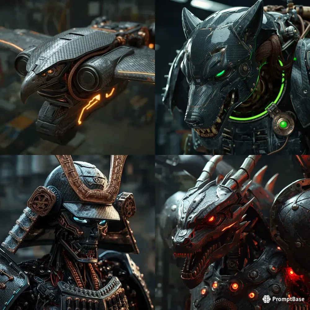 Hyperrealistic Scifi Mecha Robot Generative Art