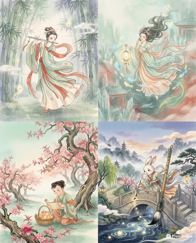 Whimsical Chinese Folk Tale Book Art
