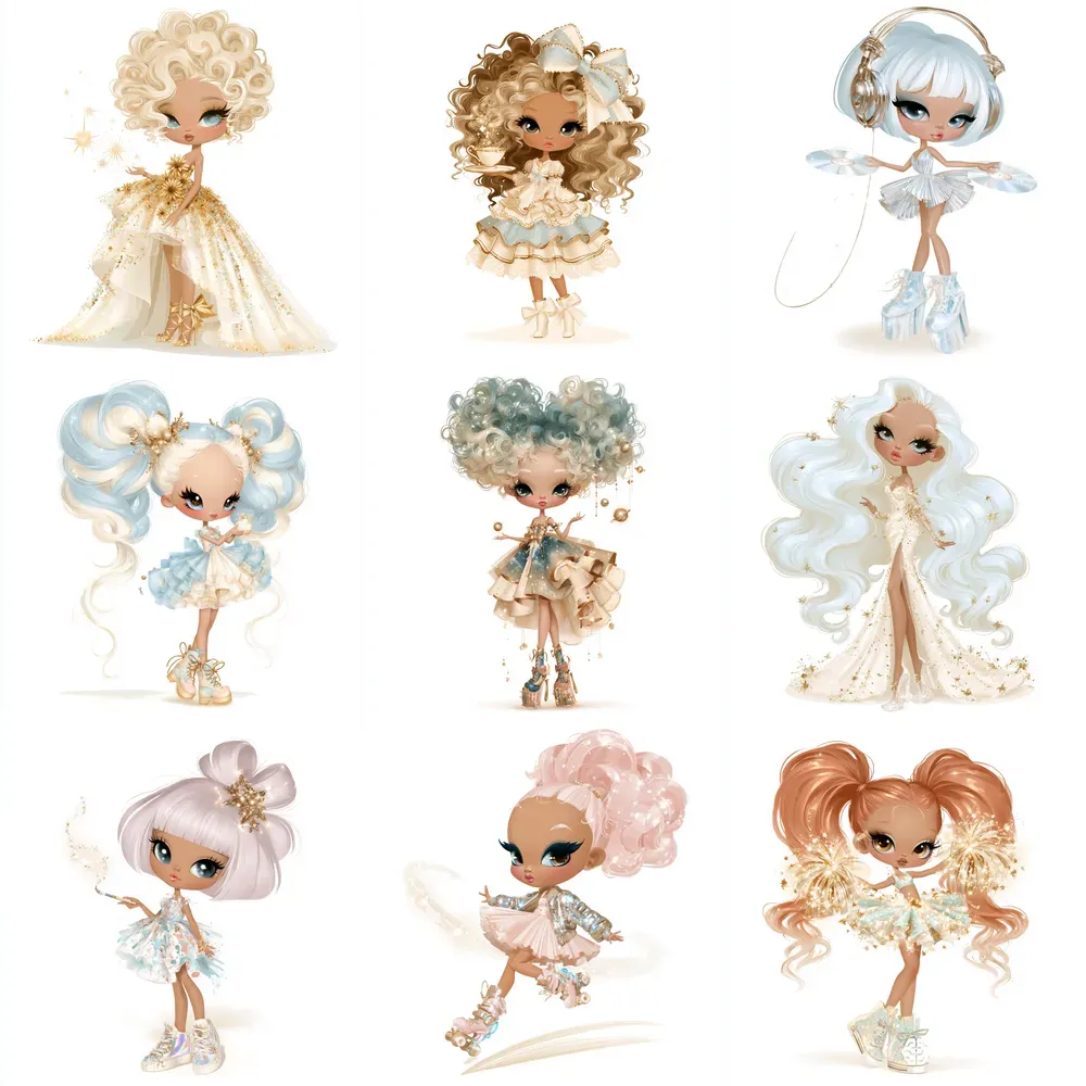 Space Fashion Girls Clipart