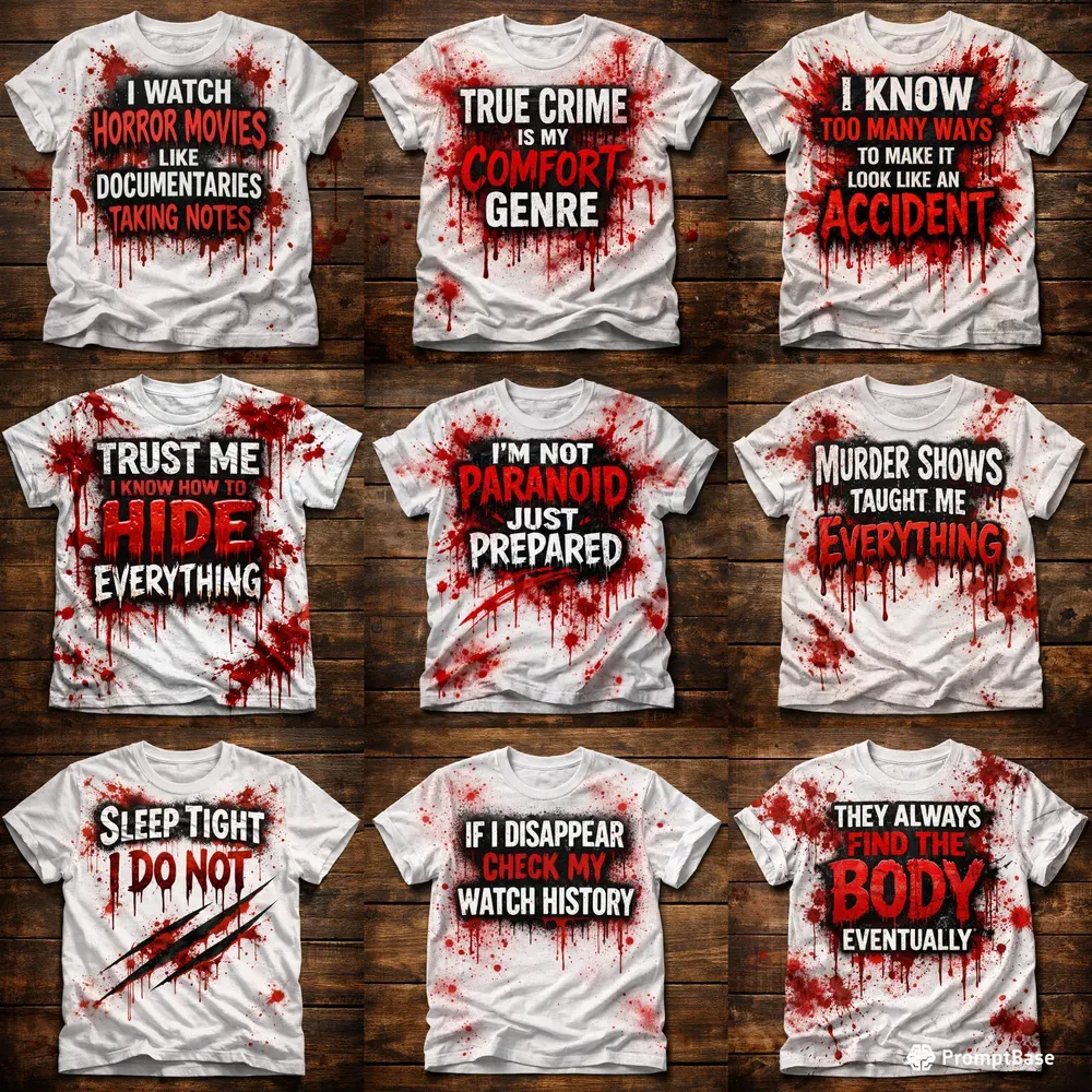 Horror Blood Splatter T Shirts