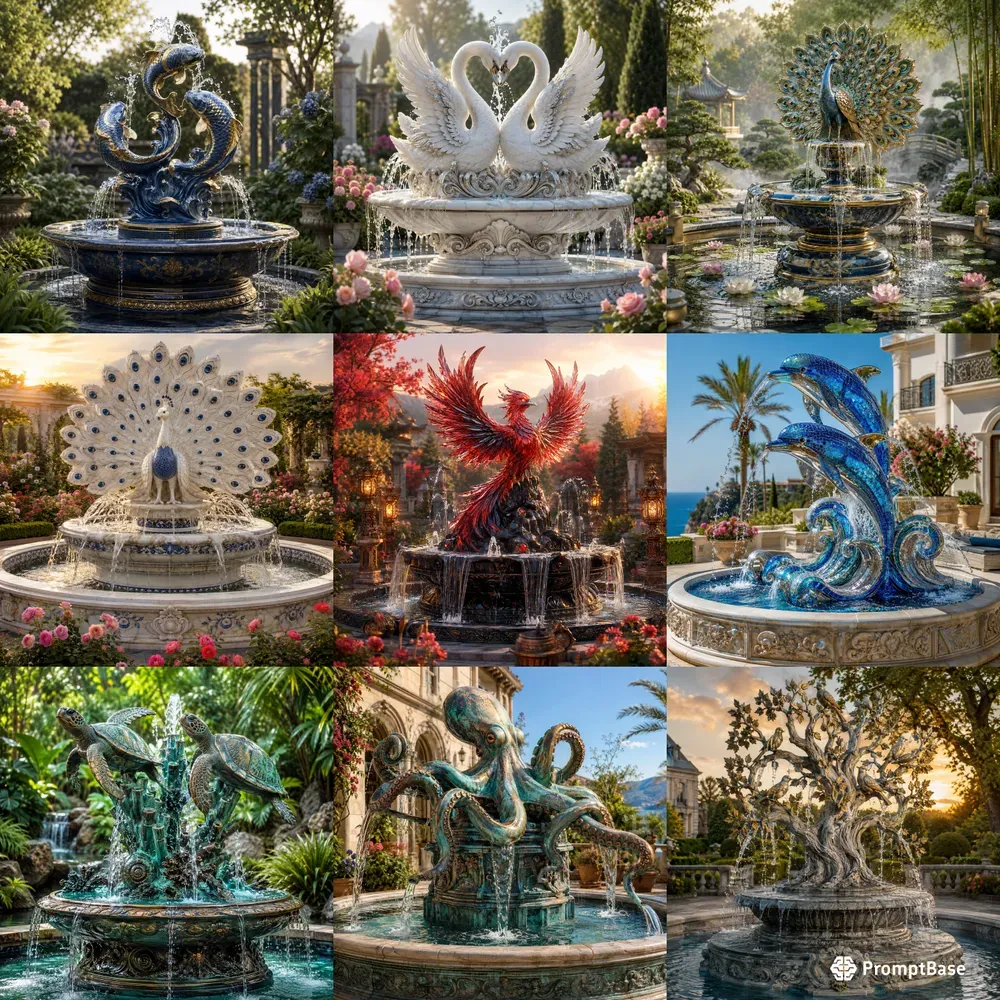 Elegant Garden Fountain Sculptures