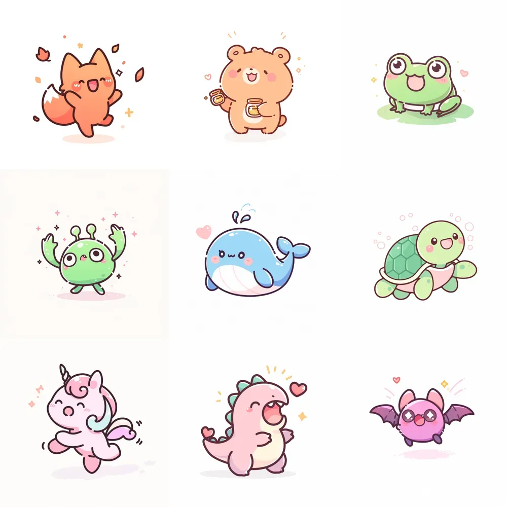 Adorable Kawaii Creatures Icons