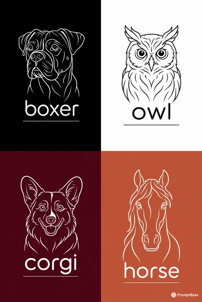 Minimalist Line Animals