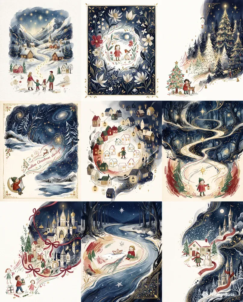 Magical Christmas Storybook Cards