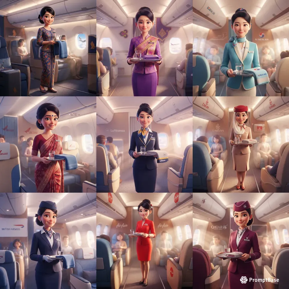Flight Attendant 3D Art