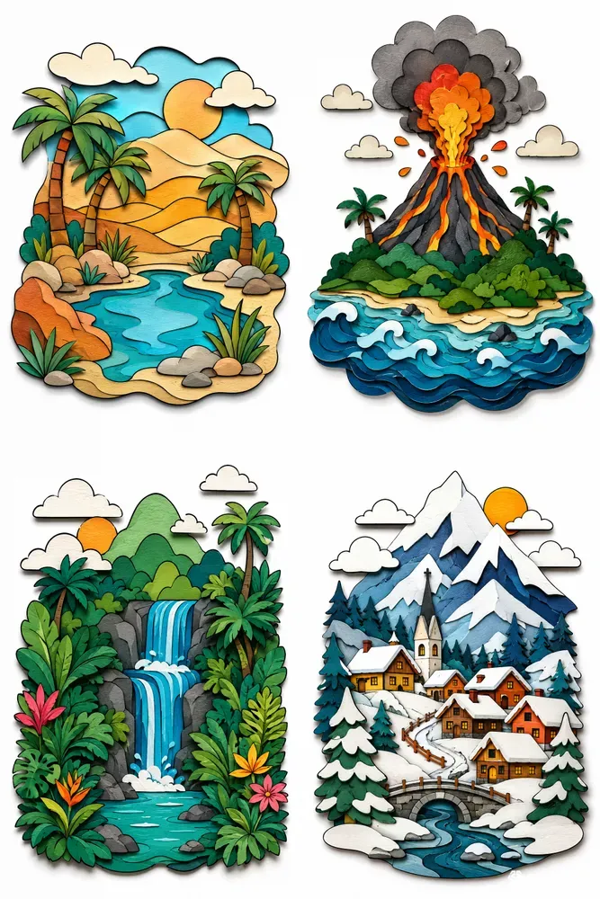 Cute Layered Paper Landscape Creators