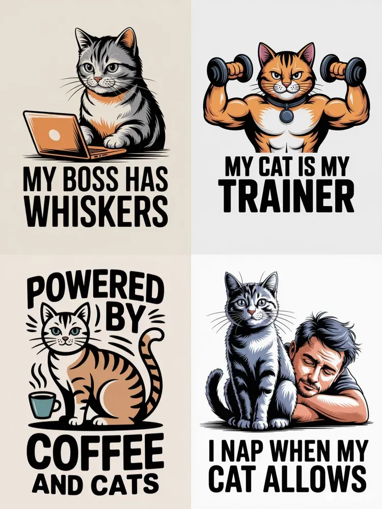 Funny Cat Owner Tshirt Graphics
