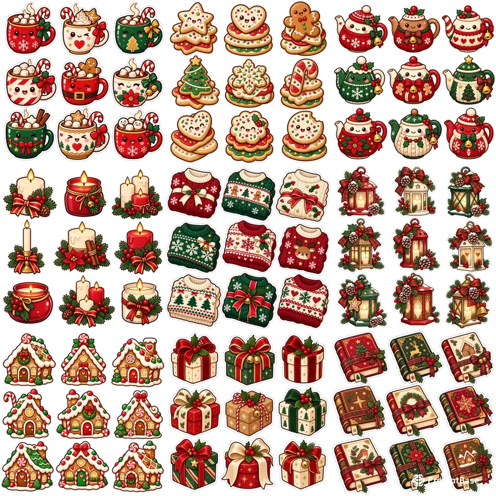 Cozy Christmas Kawaii Stickers