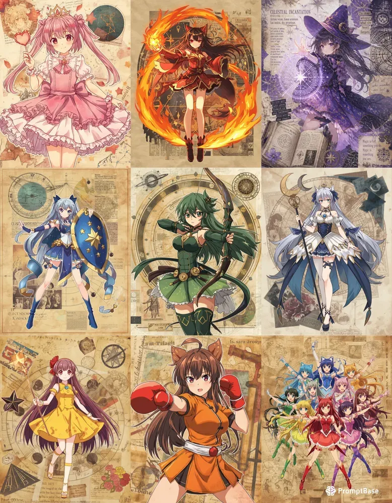 Vintage Anime Mixed Media