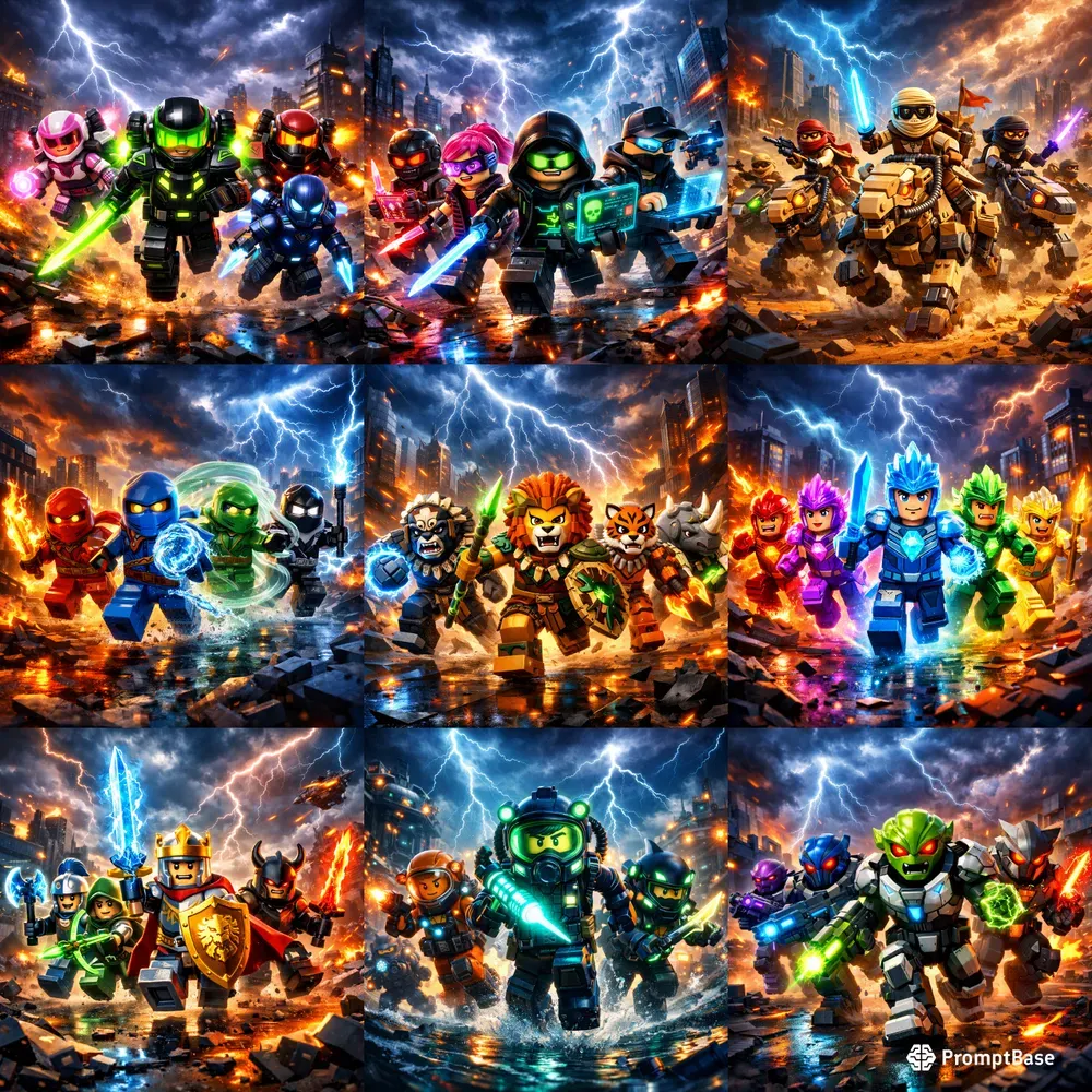 Epic Block Heroes Battle Scenes