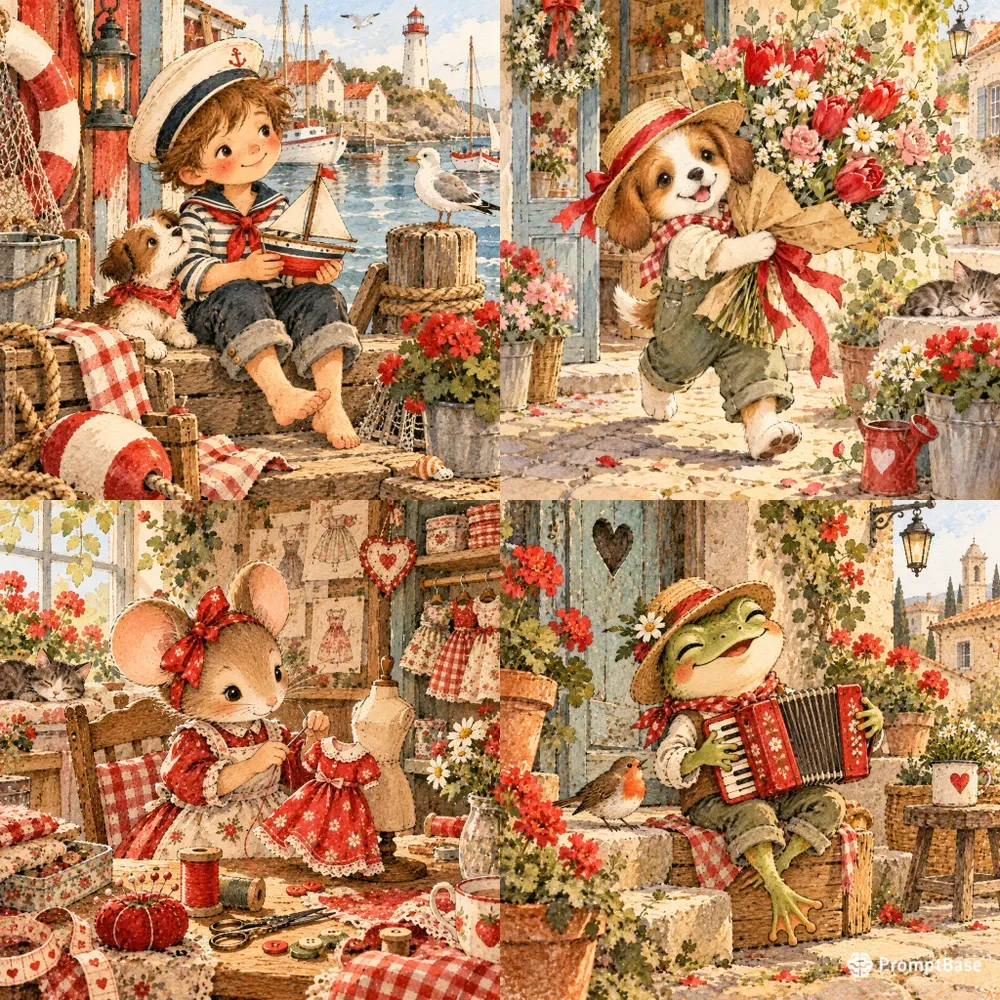 Nostalgic Storybook Watercolors