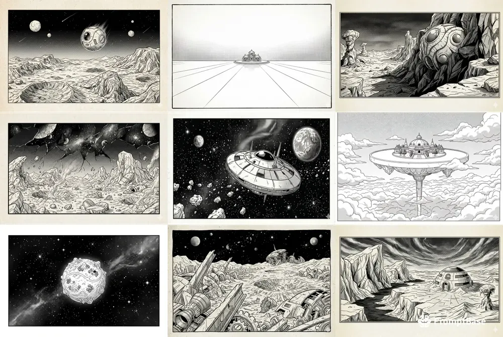 Dragon Ball Z Manga Background Panels