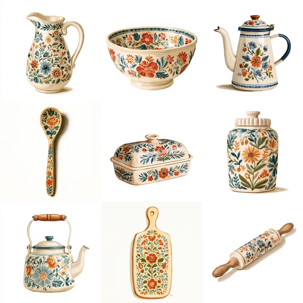 Scandinavian Folk Kitchen Cliparts