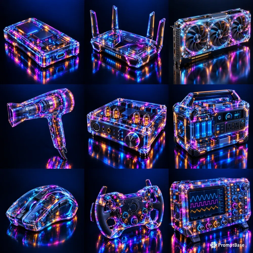 Neon Glass Product Renders