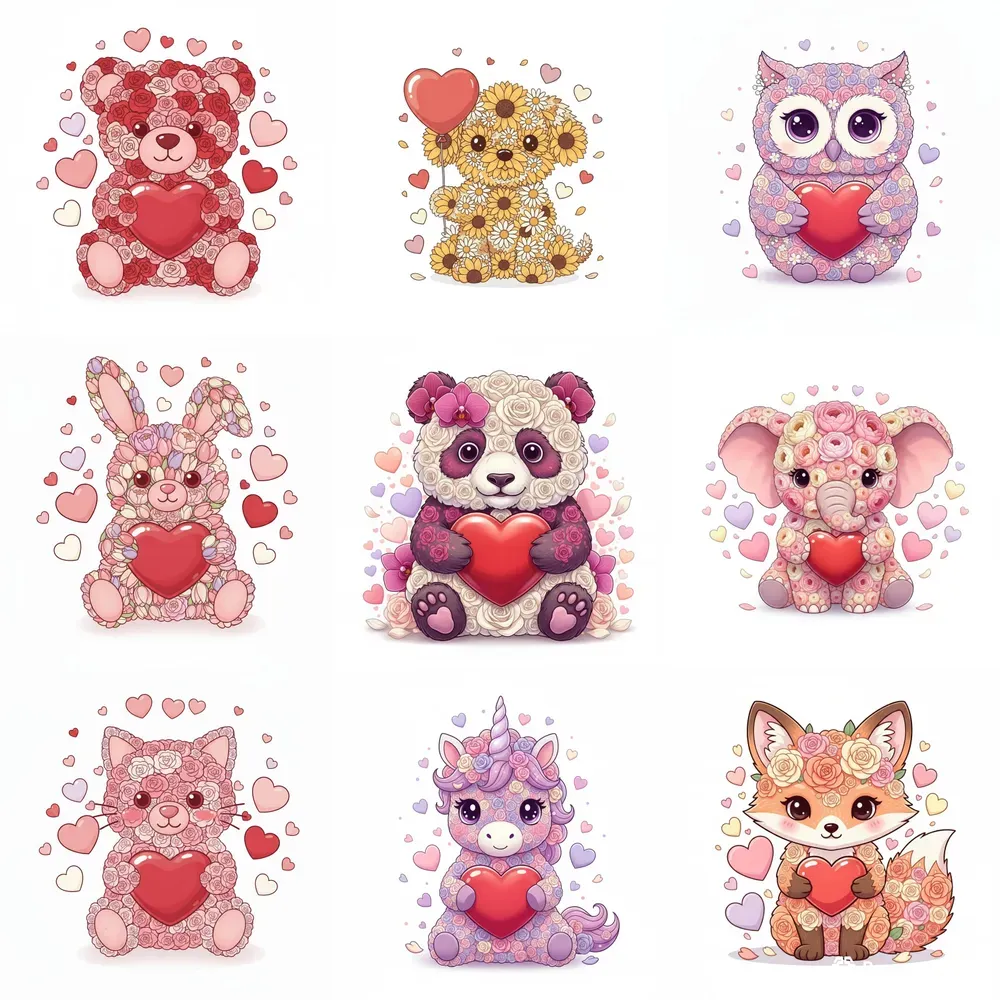 Floral Valentine Character Art