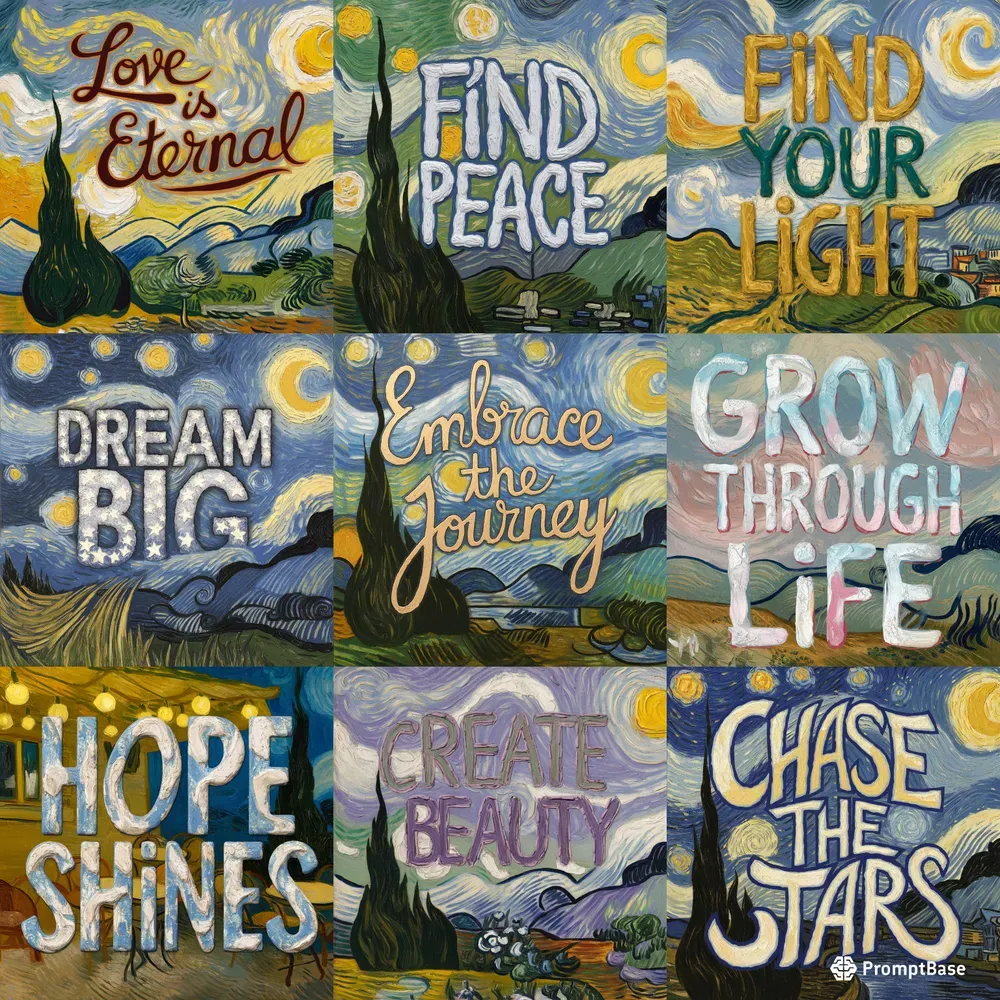 Van Gogh Text Art