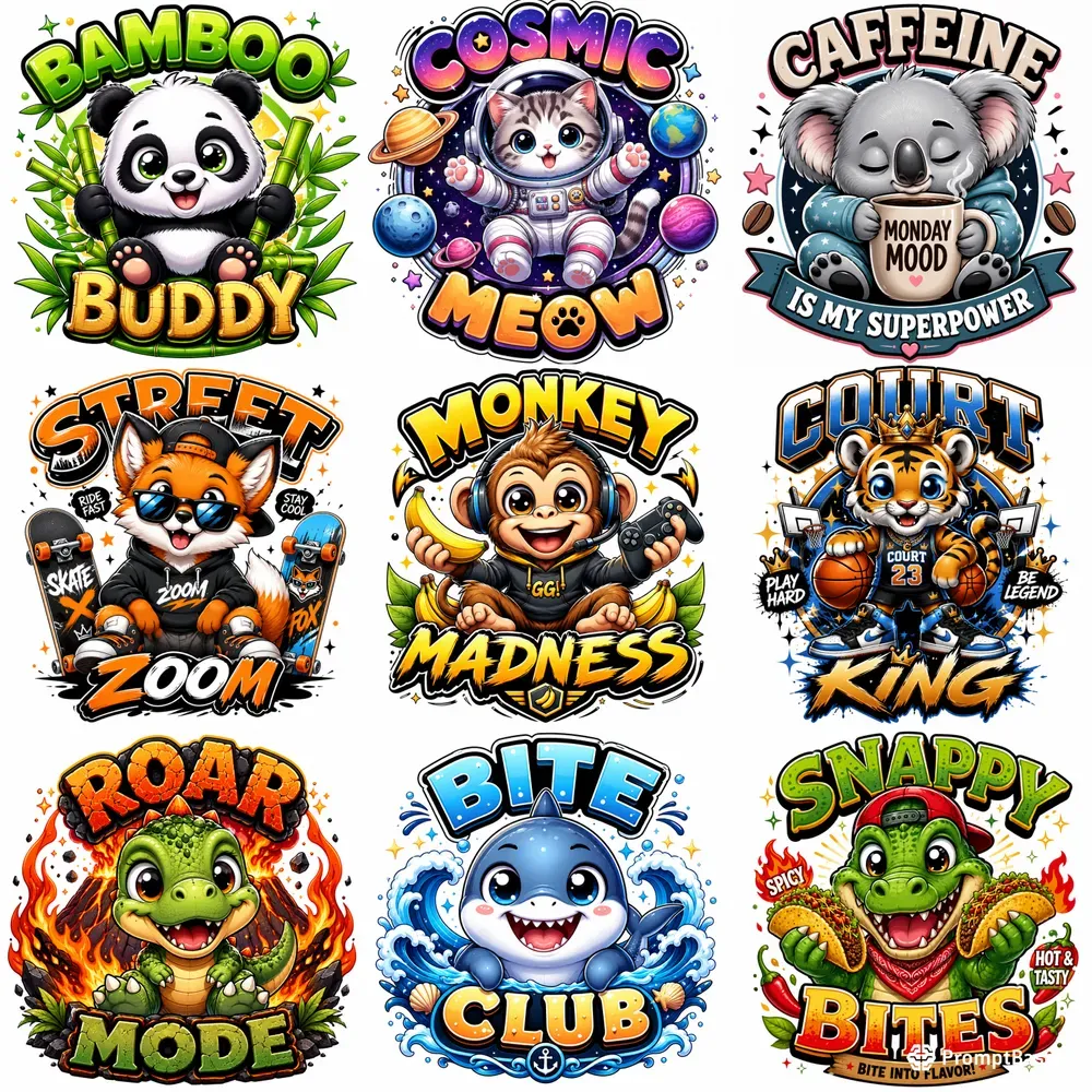Cute Mascot Typography Logos