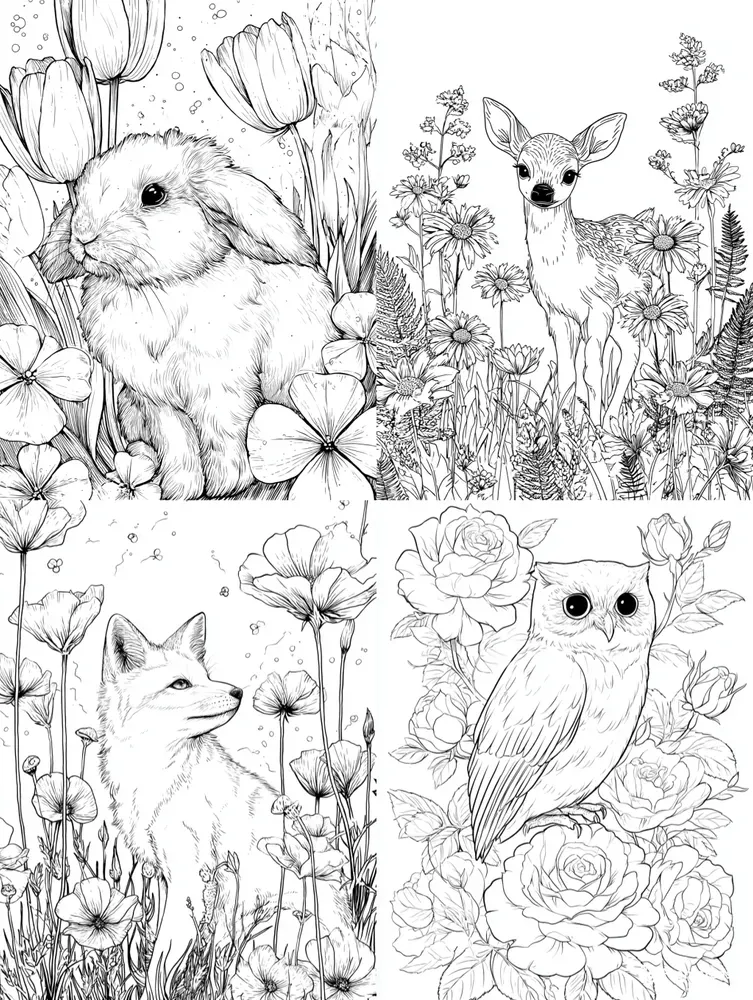 Woodland Animal Coloring Pages