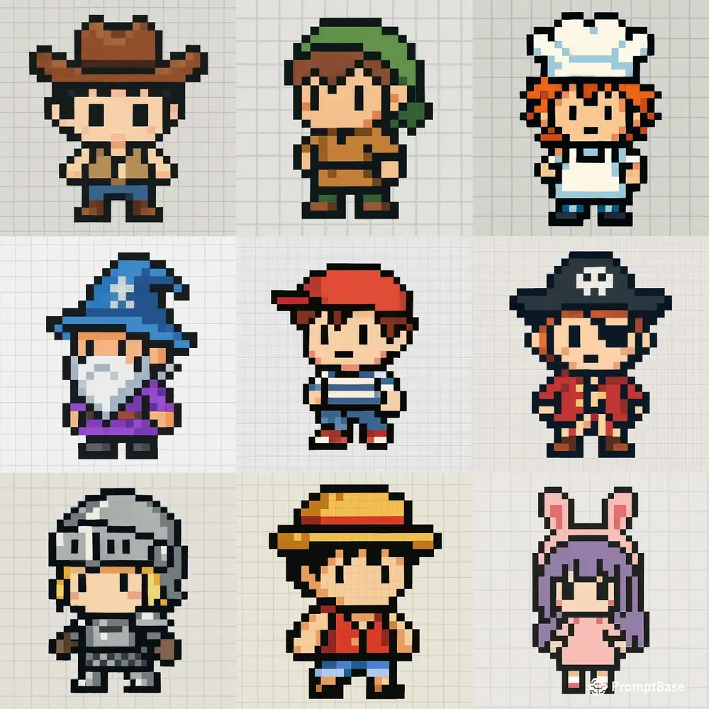 Retro Chibi Pixel Art Designs