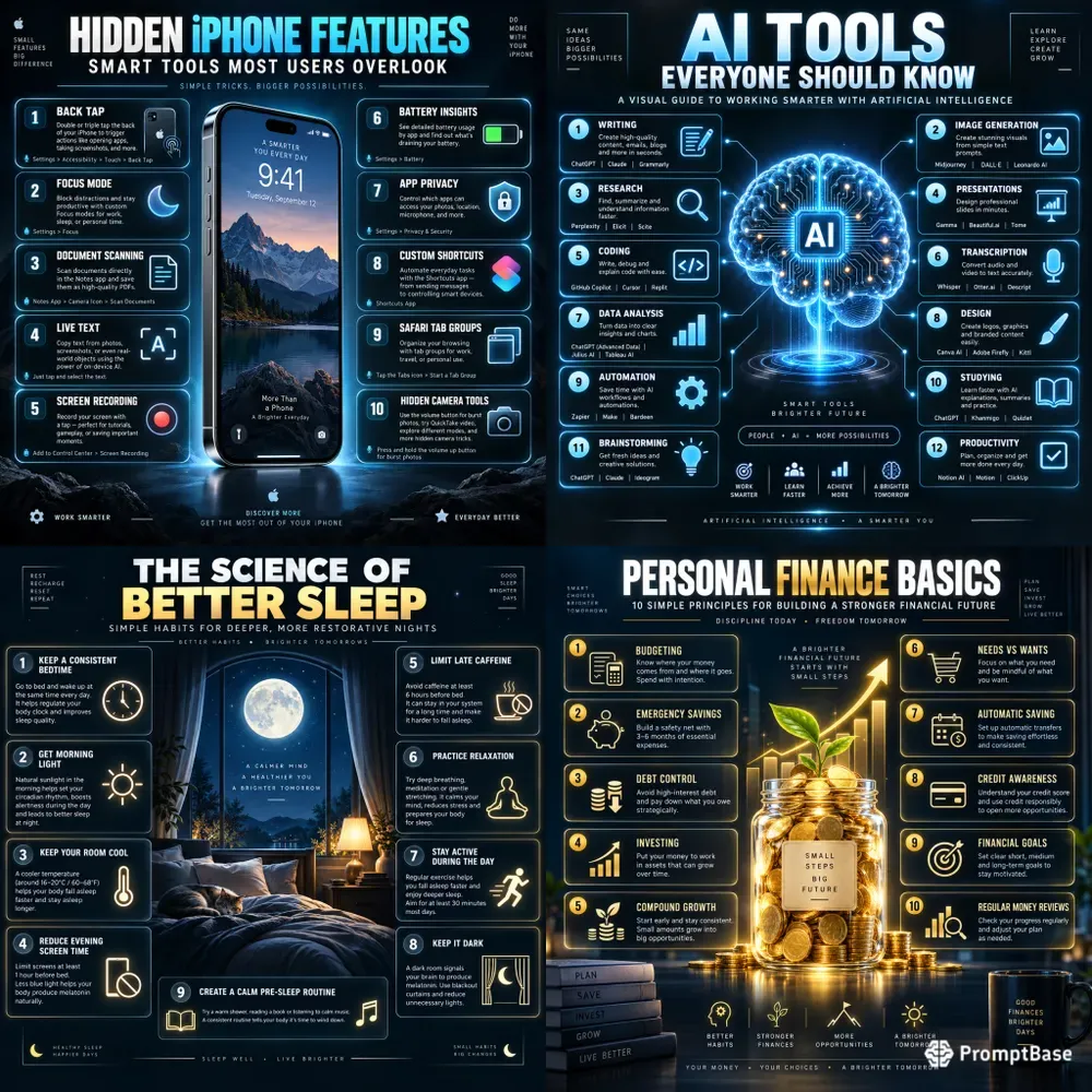 Premium Darktech Infographic Posters