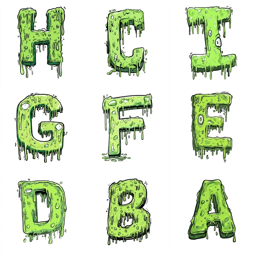 Slime Letter Font Art