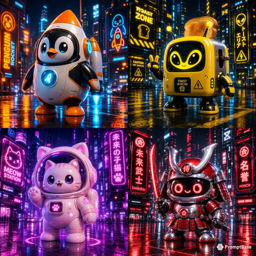 Neon Mecha Mascots Collections