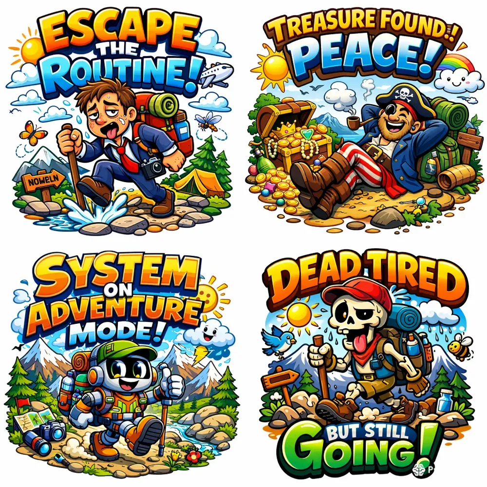 Funny Adventure Cartoon Typography