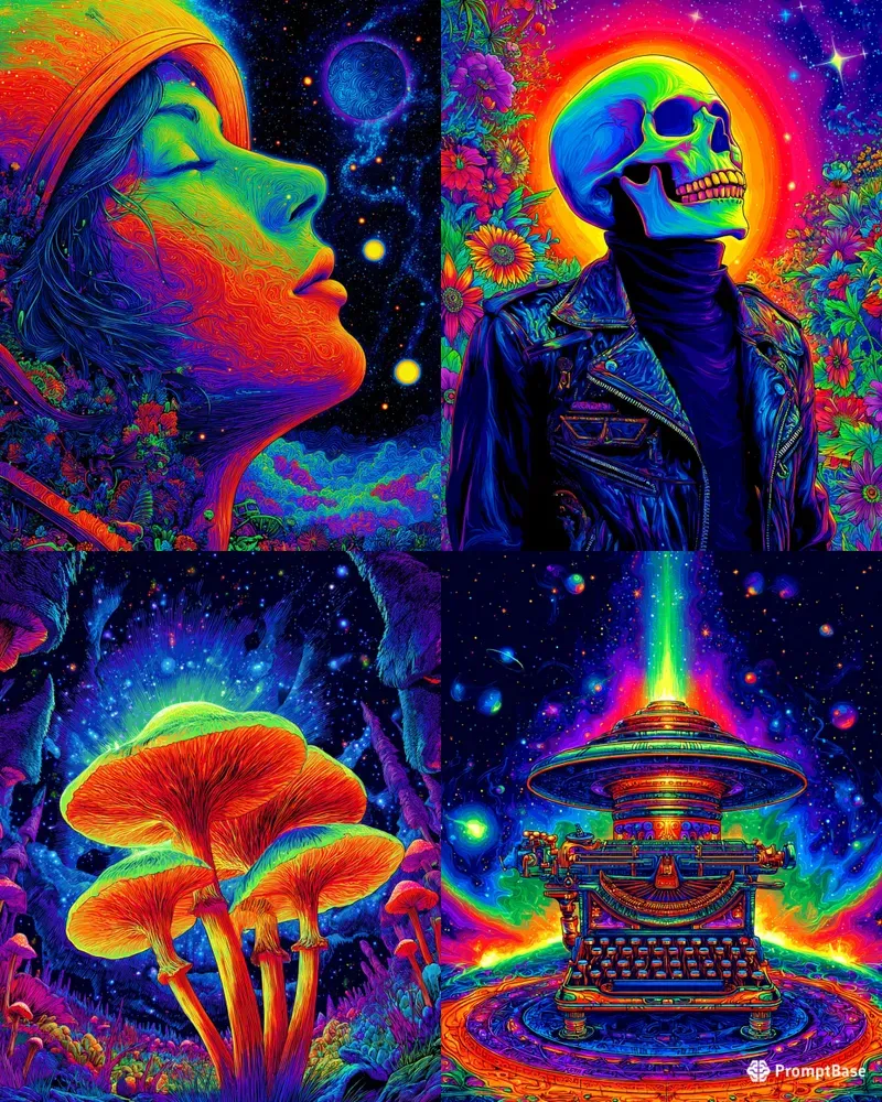 Vibrant Psychedelic 80s Retro Poster Art