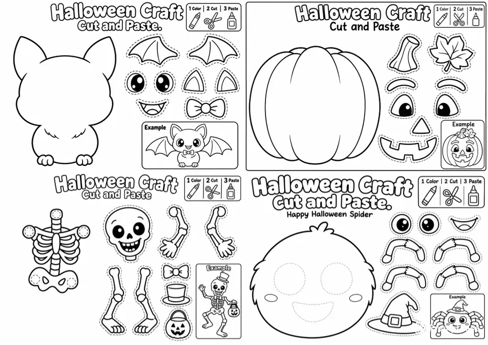 Halloween Cut Paste Craft Maker