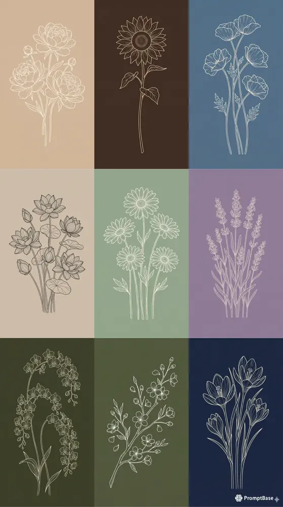 Botanical Minimal Line Art