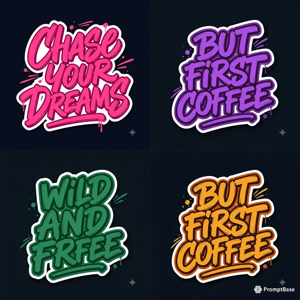 Graffiti Stickers Custom Text