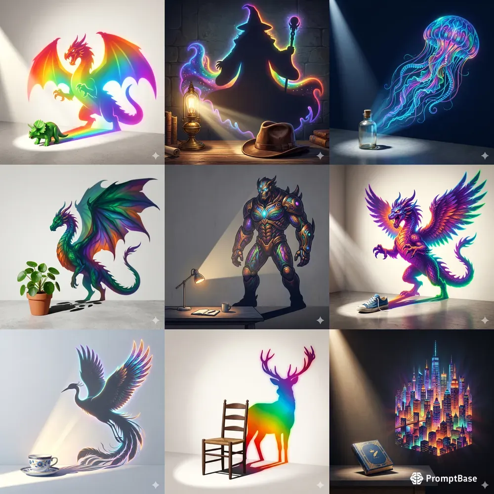 Prismatic Chromatic Shadow Illusions