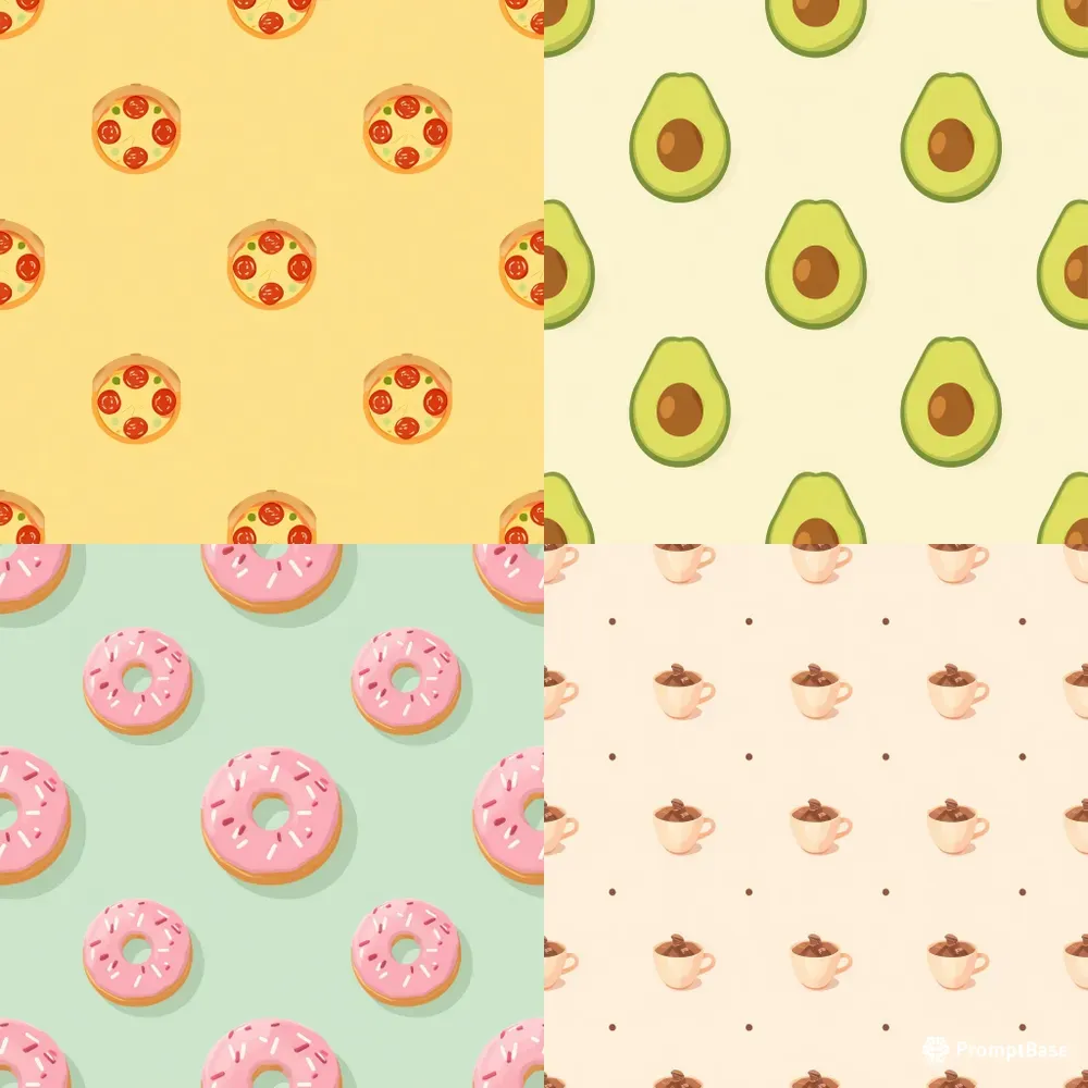 Minimalist Seamless Food Patterns