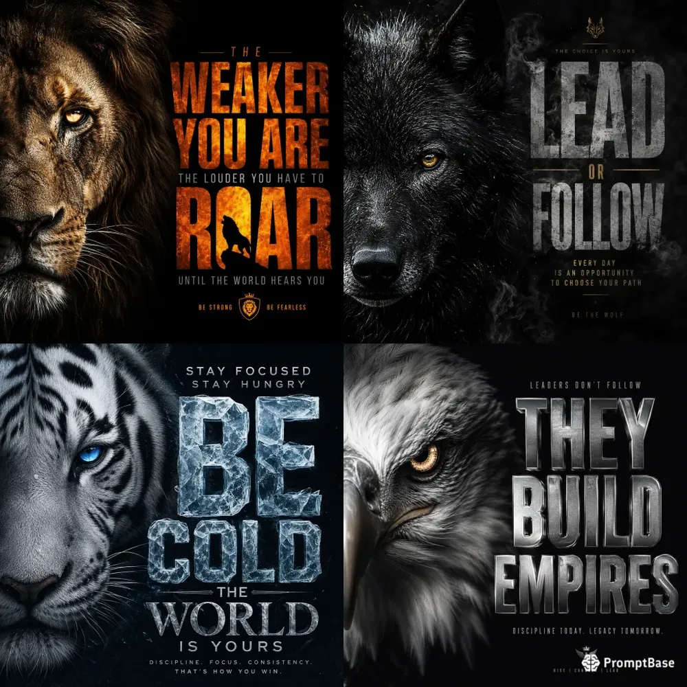 Lion Spirit Typography Art