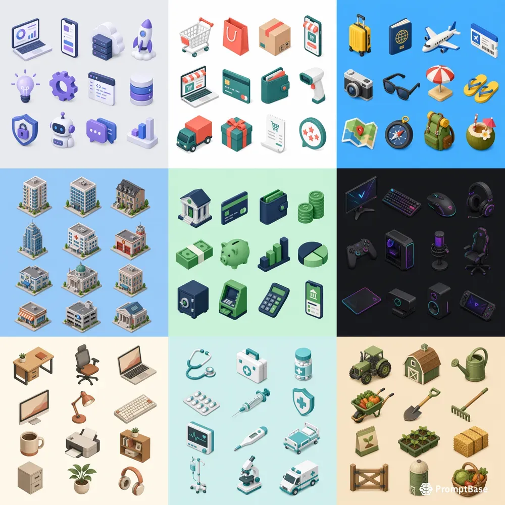 Isometric Icon Sets Any Theme