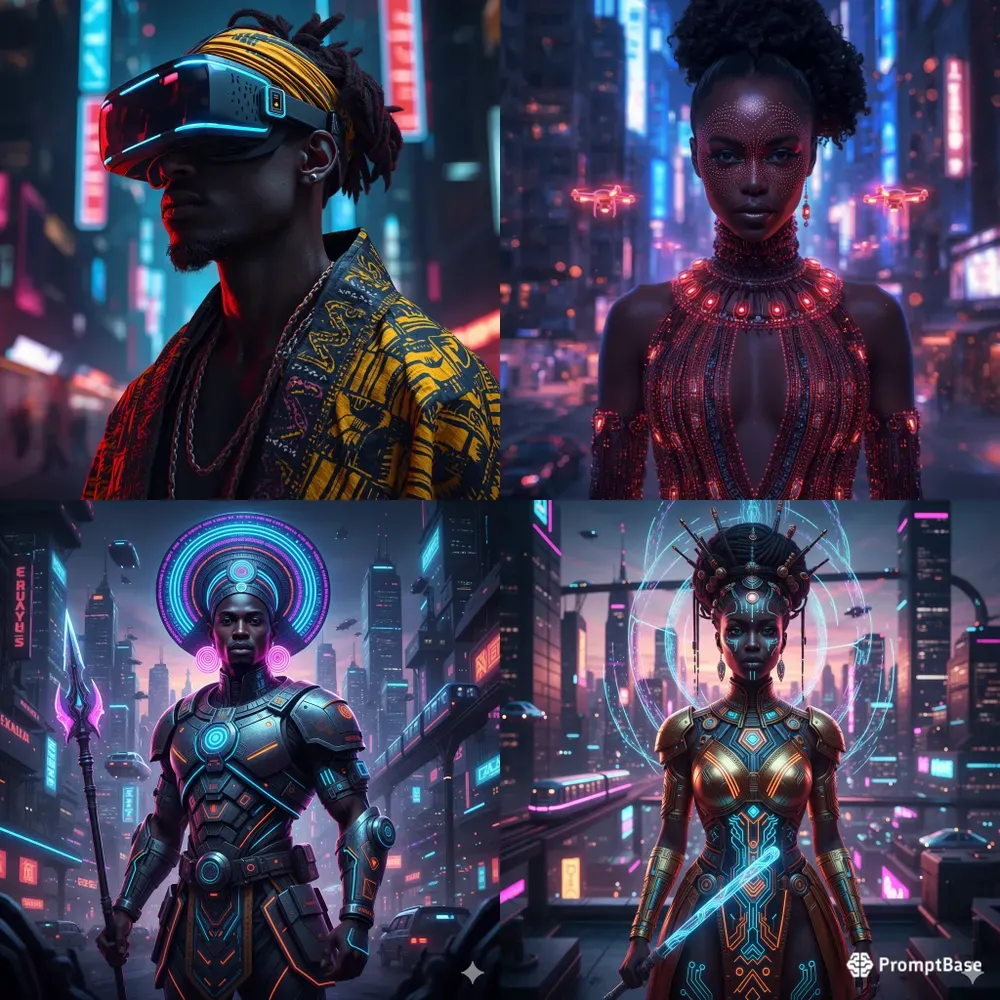 Elegant Afrofuturistic Portraits