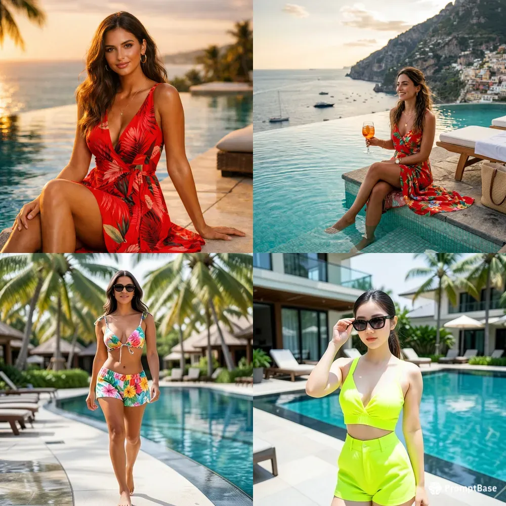 Luxury Poolside Influencer Photos