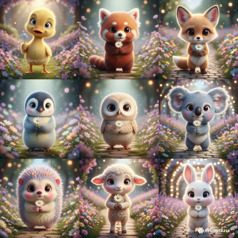 Adorable Pixarstyle Cute Animals