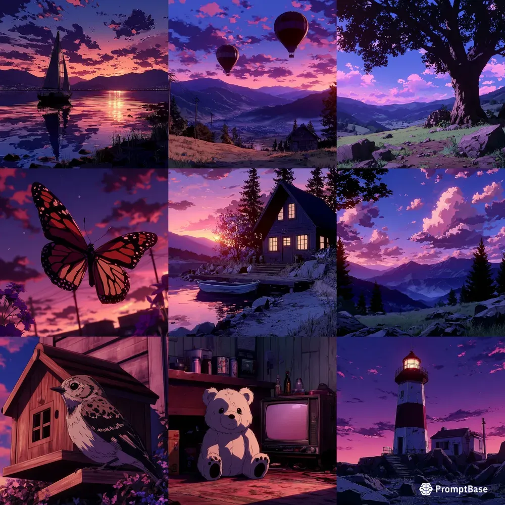 Anime Cel Retro Twilight Glow Art