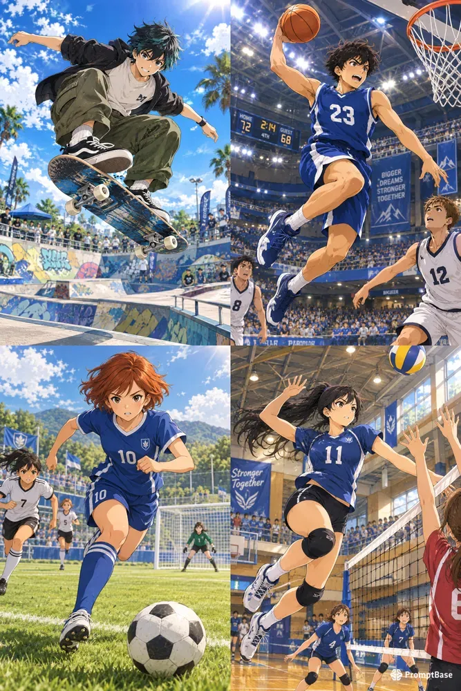 Dynamic Anime Sports Illustrations