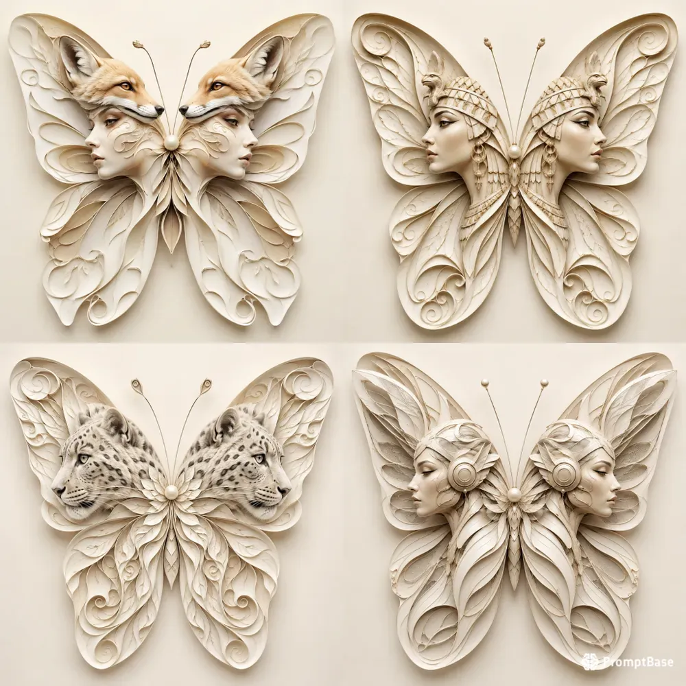 Elegant Butterfly Illusion Art