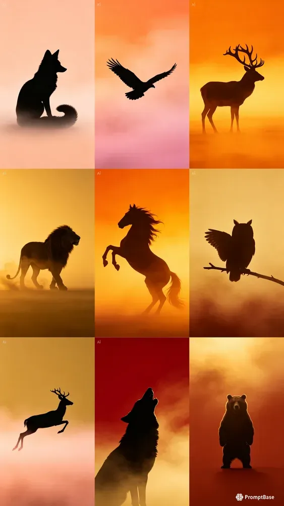 Minimalist Wildlife Silhouettes