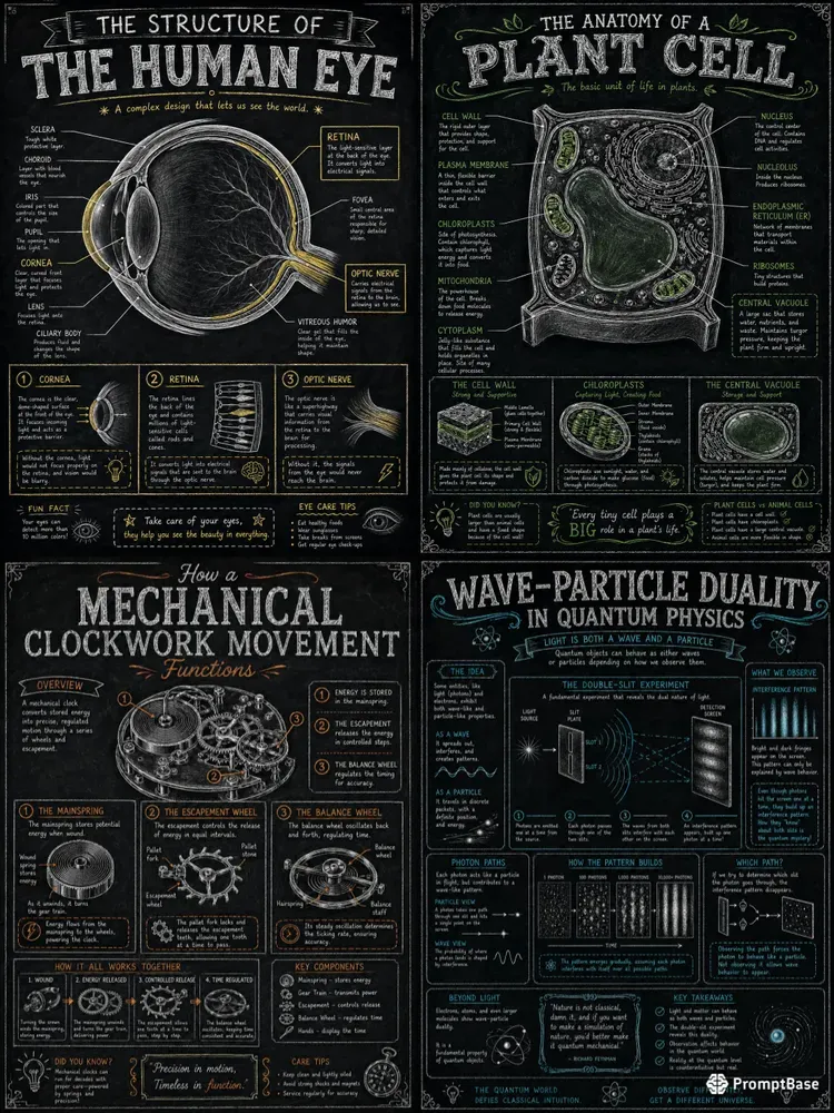 Handdrawn Chalkboard Educational Posters