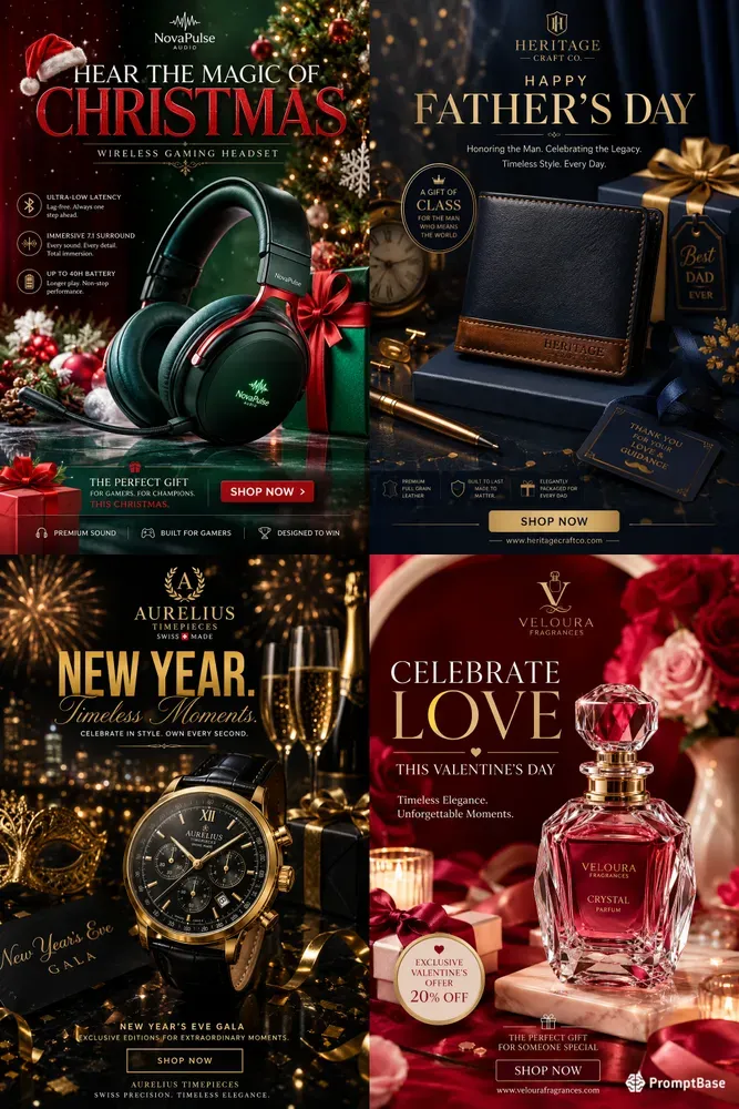 Celebration Product Posters For Ecommerce