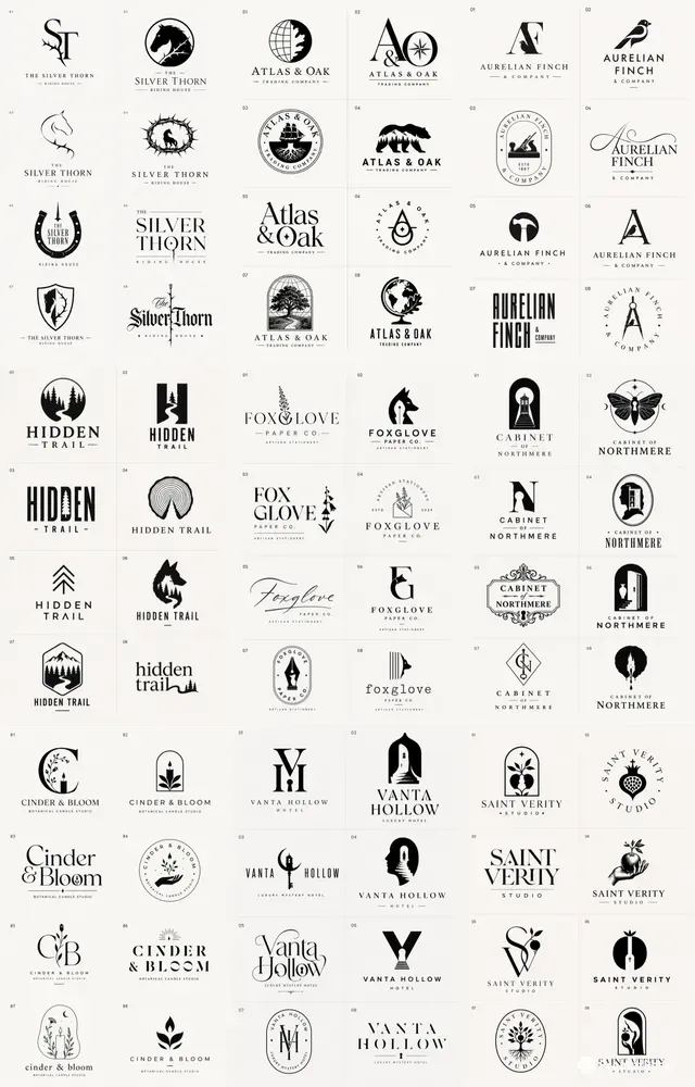 8 Brand Logo Concept Sheets
