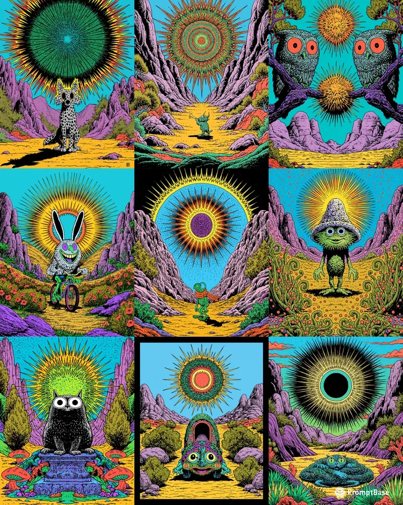Underground Comix Sunbursts