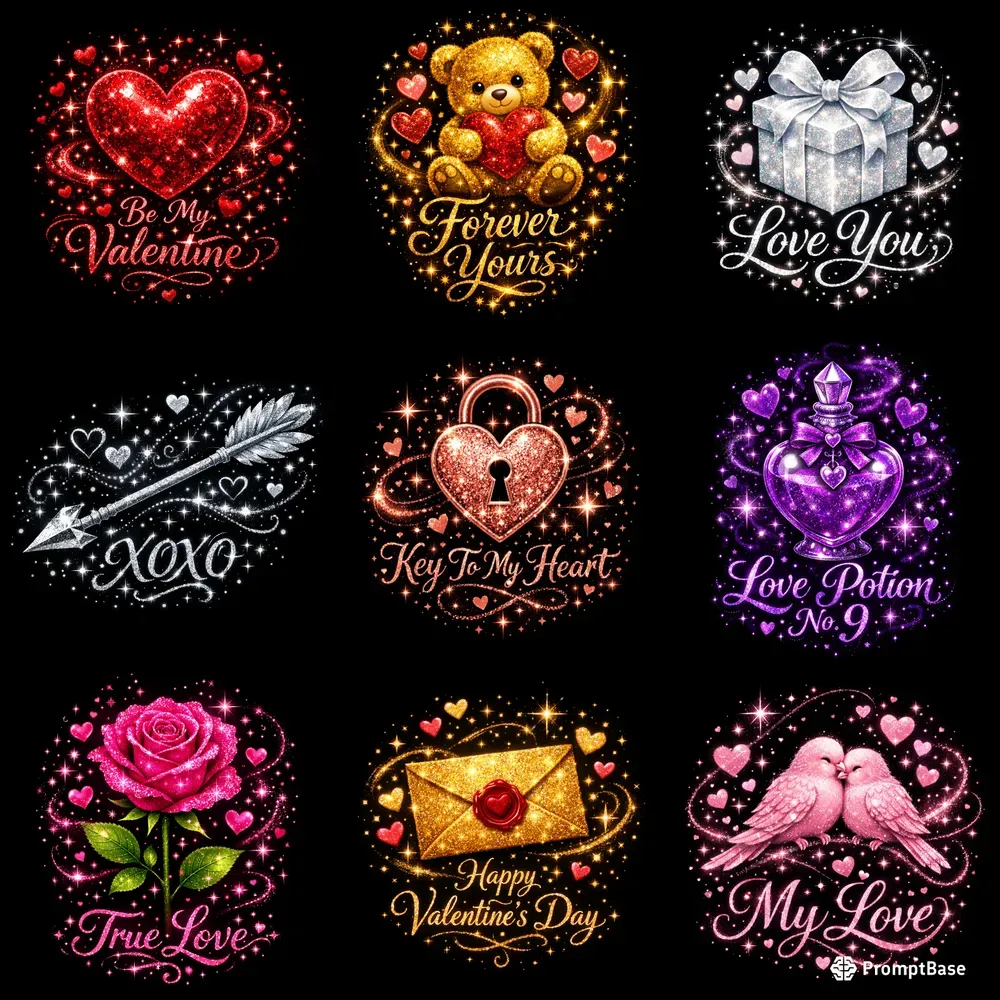 Magical Valentines Glitter Art